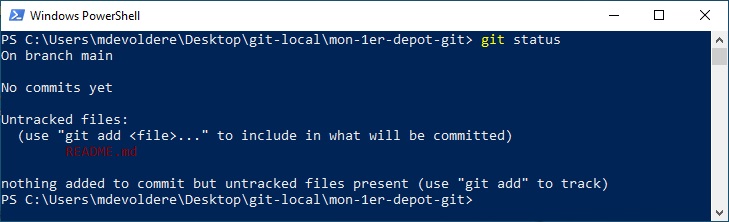 git status before files added